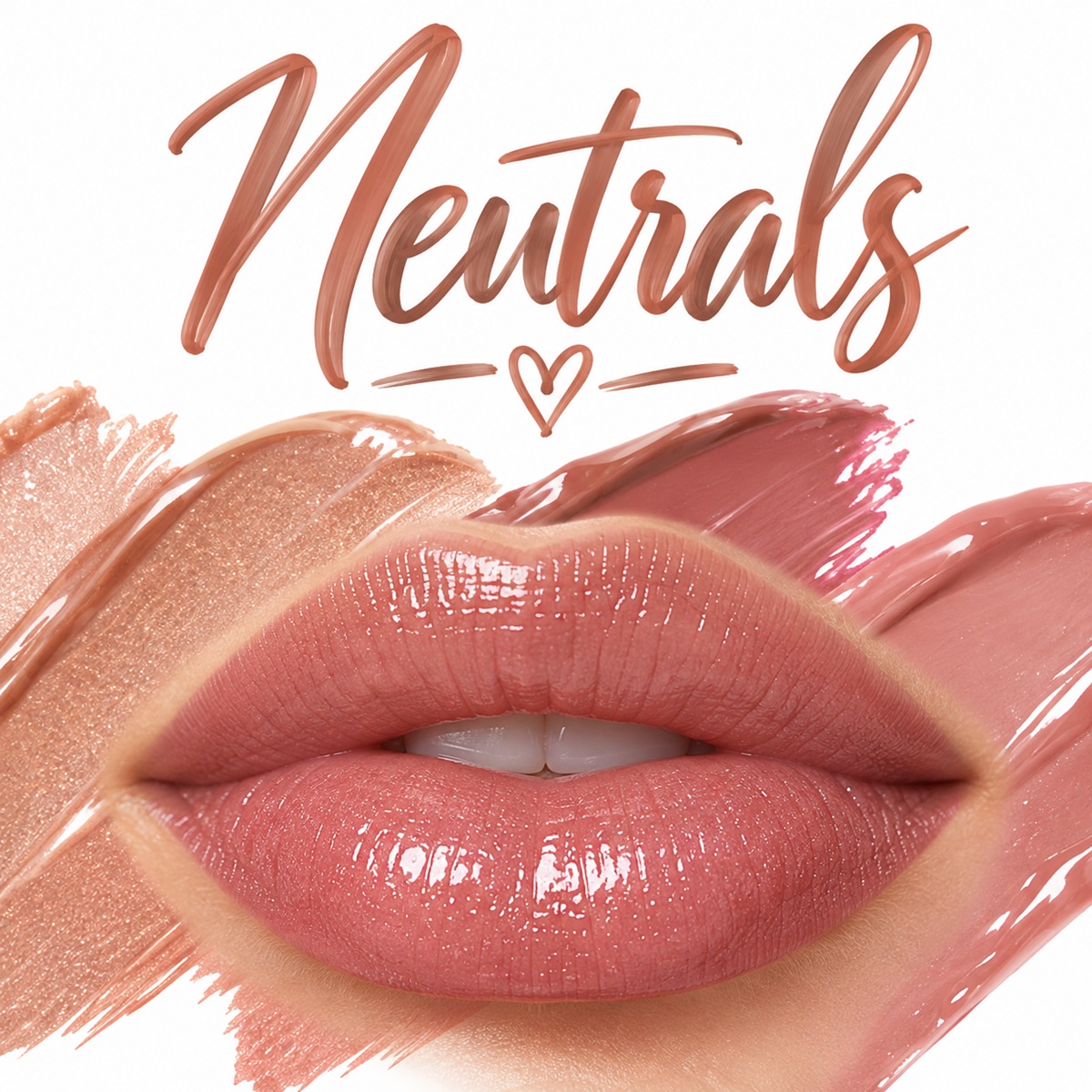 Neutral LipSense lip color shades with glossy nude lips