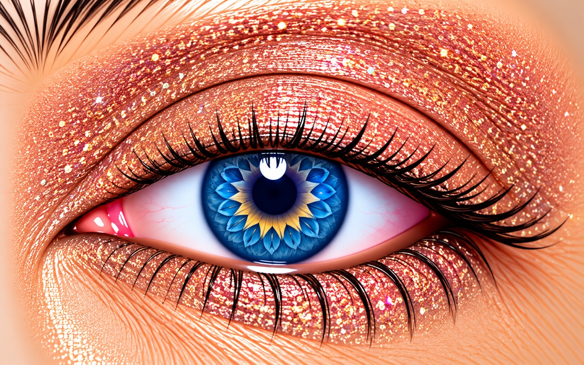 Bright Lights Glitter ShadowSense rosy golden pink glitter eye color