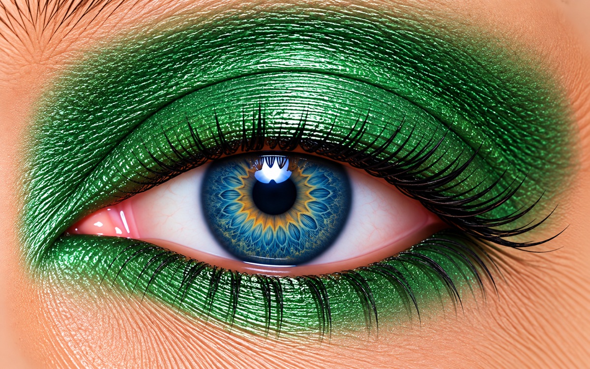 Green ShadowSense vibrant Kelly green matte eye color