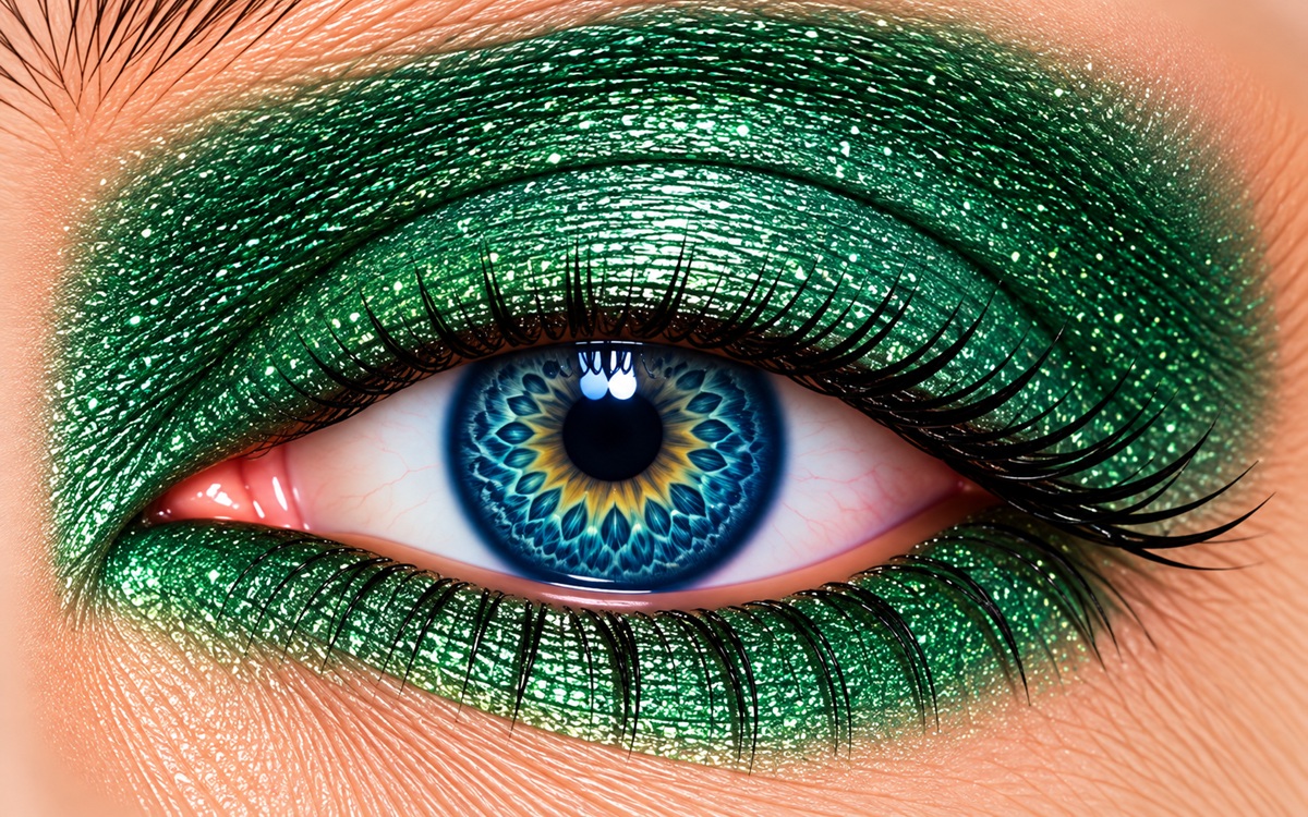Palm Glitter ShadowSense bright green glitter eye color