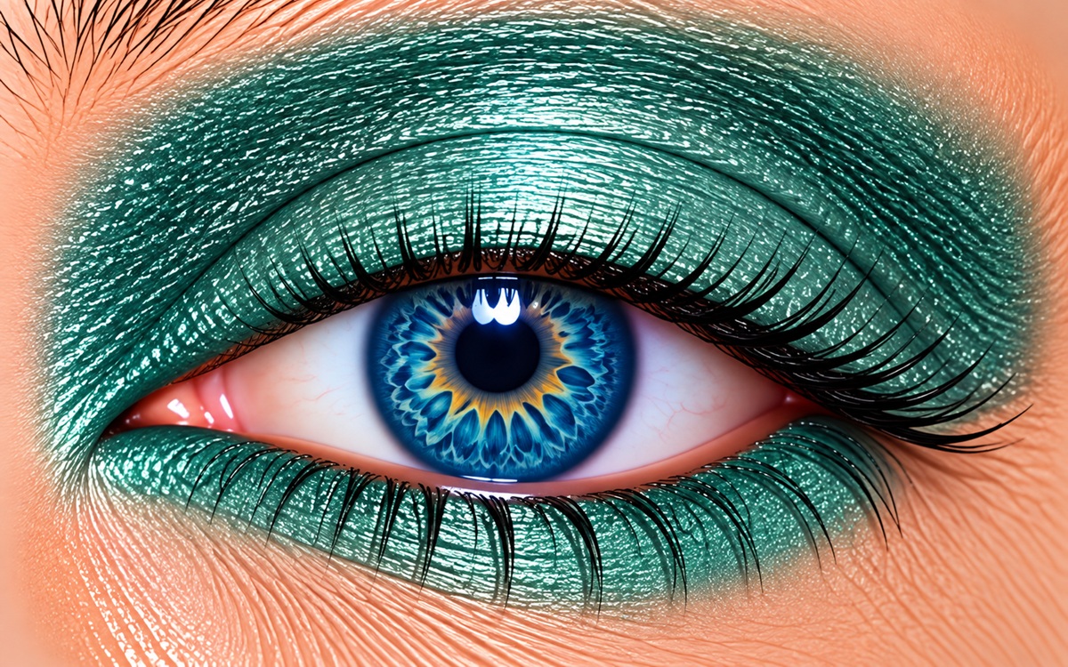 Seafoam Shimmer ShadowSense turquoise green champagne shimmer eye color